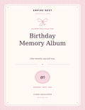 Birthday Memory Album: actual English PDF cover, pastel edition. Digital download; no physical shipment.