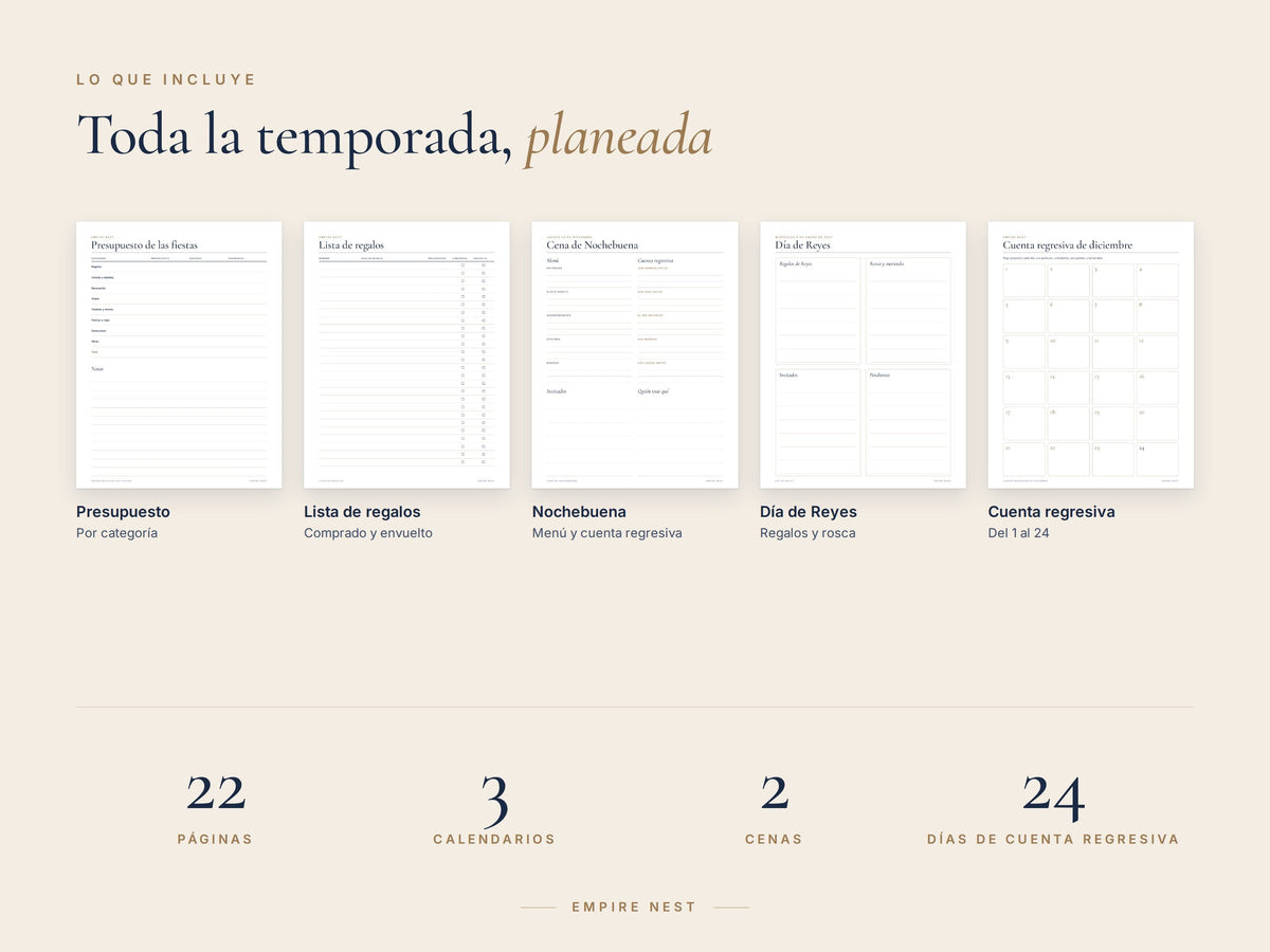 Lo que incluye el Planificador Navideño: presupuesto, lista de regalos, Nochebuena, Día de Reyes y cuenta regresiva