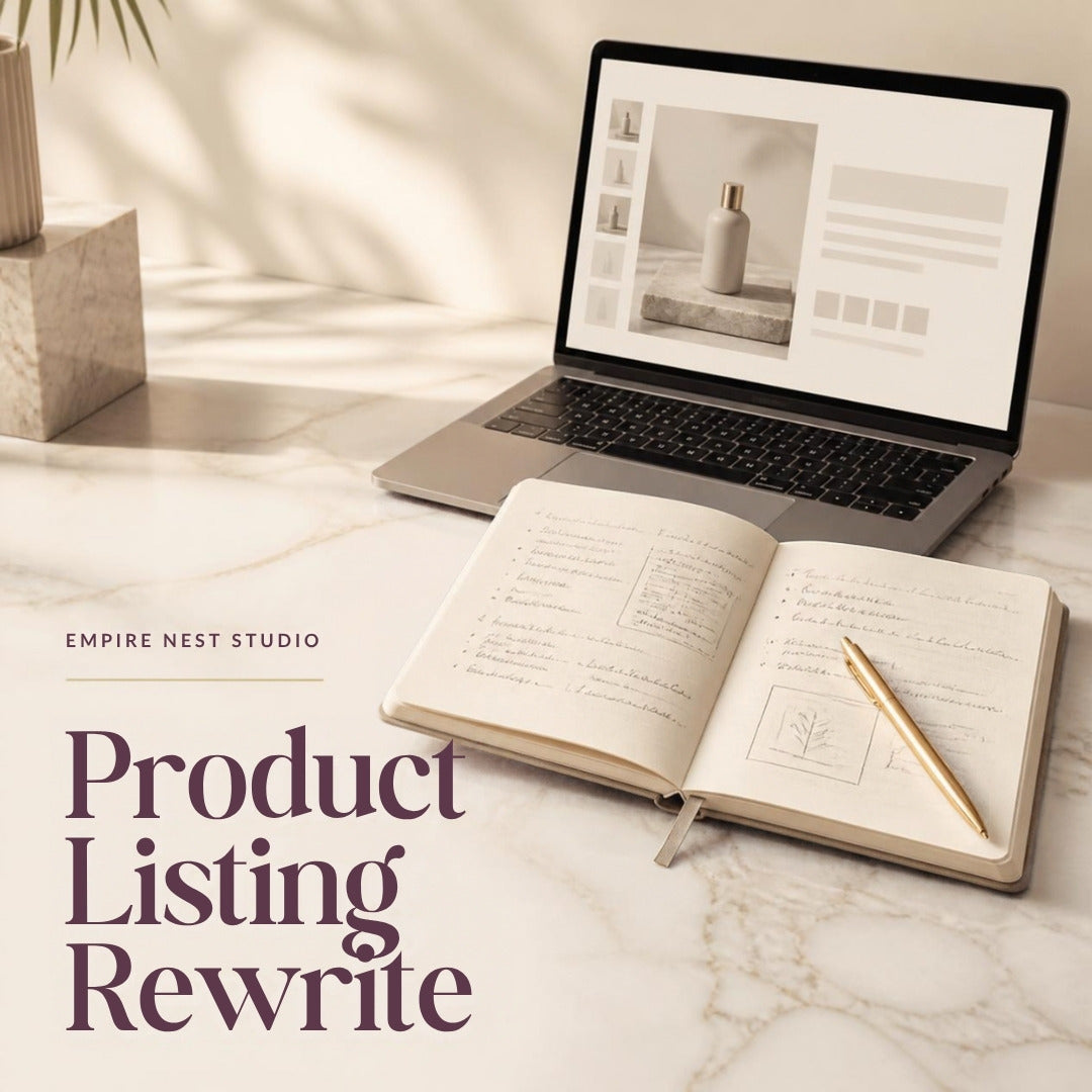 Product Listing Rewrite by Empire Nest Studio