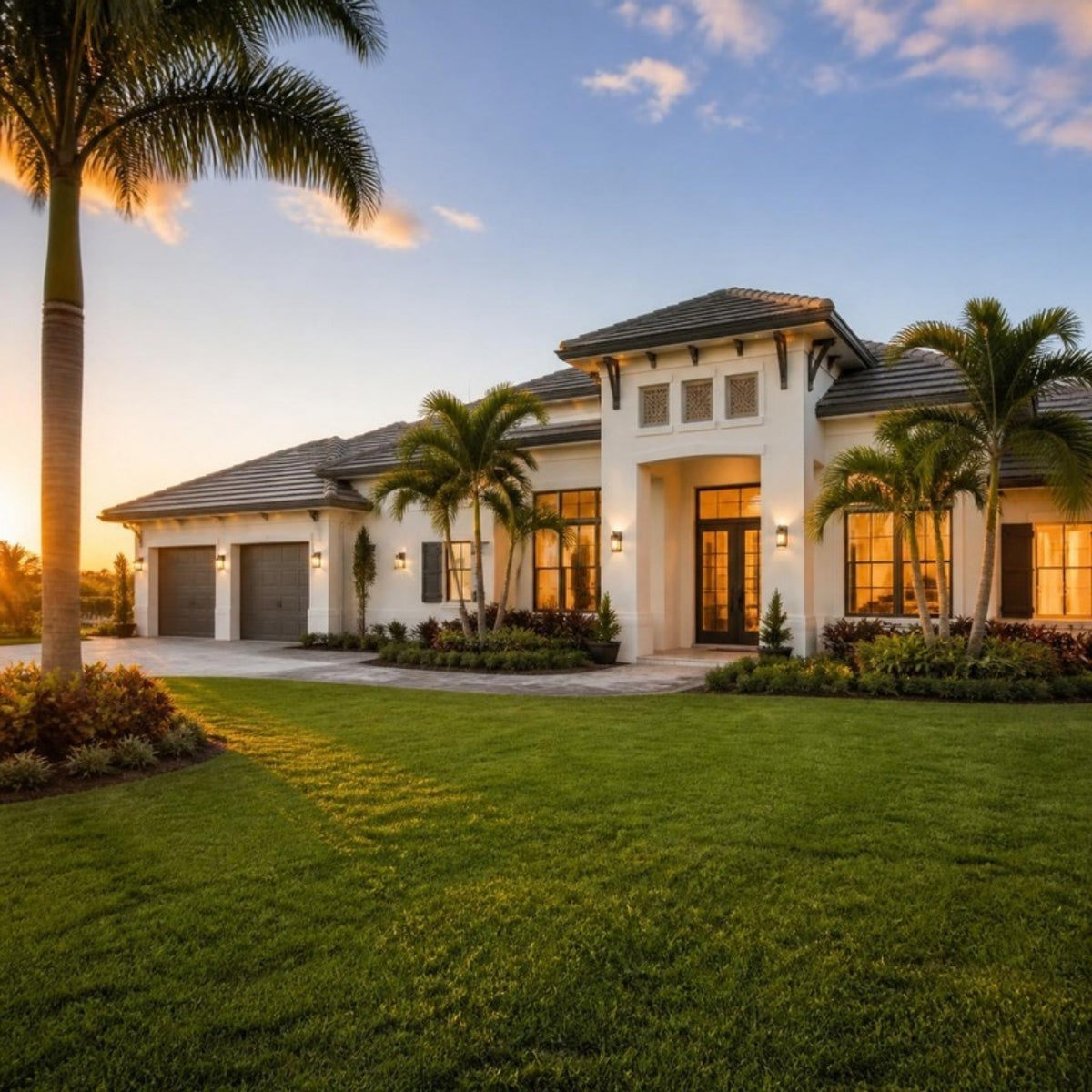 Modern home at sunset, Realtor Listing Domination Kit