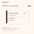 Business Card Design. Sample custom digital design. Printing and shipping are separate.