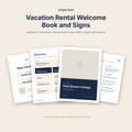 Vacation Rental Welcome Book and Signs cover, editable in PowerPoint, Keynote and Google Slides, English and Spanish, by Empire Nest