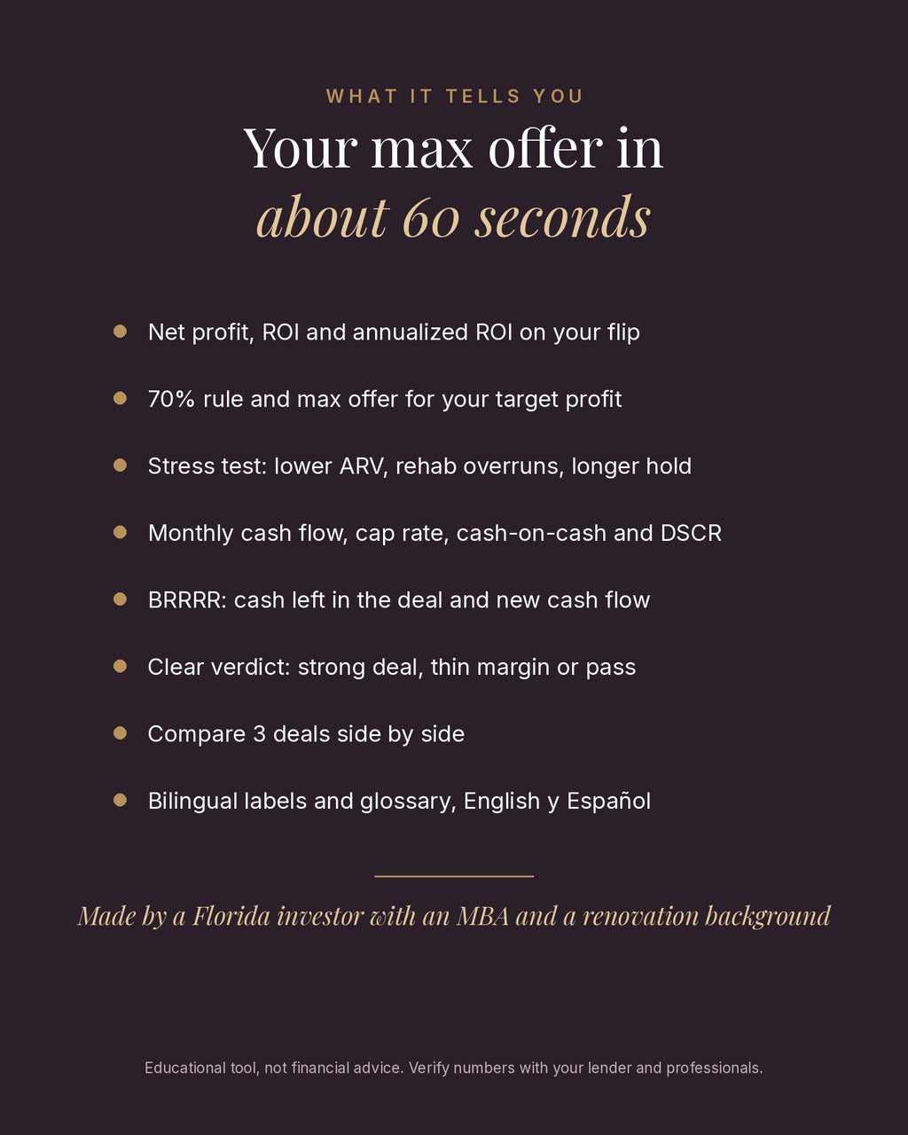 What the deal analyzer calculates